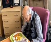 World&#39;s oldest man enjoys weekly fish and chips he credits as secret to old age. Source: BBC