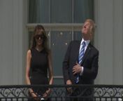 President Trump defied Nasa&#39;s warnings by looking at the solar eclipse without wearing protective eyewear, much to the amusement of online critics. Fortunately the President&#39;s eyesight is reported to have been unharmed.