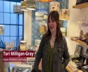 Tori Milligan-Gray owner of new Fortrose shop Harbour Lane Studio from punishing gray raven