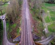 Drone footage shows railway embankment collapse near Tonbridge from tits nude show