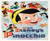 Pinocchio is a 1940 American animated musical fantasy film produced by Walt Disney Productions and released by RKO Radio Pictures. Based on Carlo Collodi&#39;s 1883 Italian children&#39;s novel The Adventures of Pinocchio, it is the second Disney animated feature film. It is also the third animated film overall produced by an American film studio, after Disney&#39;s Snow White and the Seven Dwarfs and Fleischer Studios&#39; Gulliver&#39;s Travels. With the voices of Cliff Edwards, Dickie Jones, Christian Rub, Walter Catlett, Charles Judels, Evelyn Venable, and Frankie Darro, the film follows a wooden puppet Pinocchio, who is created by an old woodcarver Geppetto and brought to life by a blue fairy. Wishing to become a real boy, Pinocchio must prove himself to be &#92;