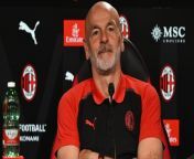 AC Milan v Lecce, Serie A 2023\ 24: the pre-match press conference from accidental boob press