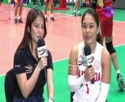 Rookie Angel Habacon was ecstatic talking about San Beda&#39;s thrilling five-setter against San Sebastian and her first win in the NCAA!#NCAASeason99 #GMASports