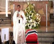 The Archbishop of Port of Spain says former Chief Justice Micheal de la Bastide, at the end of his life, moved from being a student of Justice to becoming a student of mercy.&#60;br/&#62;&#60;br/&#62;During the Official Funeral for the former Chief Justice on Thursday, the sitting Chief Justice and the President of the Caribbean Court of Justice paid tribute.&#60;br/&#62;&#60;br/&#62;And the former Chief Justice&#39;s son expressed his family&#39;s thanks to all who worked behinds the scenes on the Official Funeral.&#60;br/&#62;&#60;br/&#62;Juhel Browne reports.&#60;br/&#62;&#60;br/&#62;
