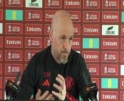Manchester United boss Erik Ten Hag said FA Cup replays being scrapped was sad and a loss to English football heritage but felt the decision was inevitable due to the overload on the players ahead of the FA Cup semi-final with Coventry&#60;br/&#62;Carrington, Manchester, UK