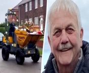 An ex-miner who told his family to &#39;just stick him in a dumper truck&#39; after he died has his final request come true.&#60;br/&#62;&#60;br/&#62;Dave Newton, 81, started joking that he wanted to have his coffin carried by the vehicle when he started pre-planning his funeral around 12-years-ago.&#60;br/&#62;&#60;br/&#62;When he suddenly died on March 20 this year, his family decided it was &#39;only fitting&#39; for his coffin to be carried to and from the service in the dumper truck.&#60;br/&#62;&#60;br/&#62;His son-in-law Phil Cooper, 56, says it started off as a joke but then they dad-of-three started &#39;mentioning it on more than one occasion.&#60;br/&#62;&#60;br/&#62;Phil said: &#92;