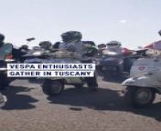 Thousands of Vespa enthusiasts gathered in #Pontedera in #Tuscany – the birthplace of the Vespa to celebrate the World #Vespa Day 2024. &#60;br/&#62;At the event are 8,000 Vespa fans representing 54 nations and over 660 Vespa clubs from five continents. &#60;br/&#62;&#92;