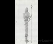 A video of a pencil sketch, of a barbarian. Drawn by Scott Snider. Uploaded 04-20-2024.