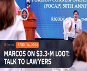 Will the Philippines fight to get back Marcos ill-gotten wealth amounting to 3.3 million dollars in New York? Asked about the Arelma case in a journalists’ forum, President Ferdinand Marcos Jr. told the media to talk to his lawyers instead.&#60;br/&#62;&#60;br/&#62;Full story: https://www.rappler.com/philippines/marcos-jr-response-arelma-ill-gotten-wealth-case-april-2024/