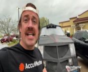 Extreme meteorologist Dr. Reed Timmer reported from Des Moines, Iowa, where a tornado watch was issued in the midst of severe weather brewing in the area on April 16.