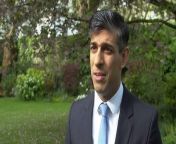 Rishi Sunak reacts to the ONS figures that show inflation has eased to 3.2% down from 3.4%