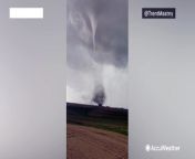 This tornado was spotted forming over a field near Howells, Nebraska, on April 16, during severe weather.