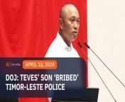 The Justice department says one of Arnie Teves’ sons allegedly bribed a member of Timor Leste’s Criminal Investigation Police in exchange for special treatment while in detention.&#60;br/&#62;&#60;br/&#62;Full story: https://www.rappler.com/philippines/doj-says-arnie-teves-son-bribed-timor-leste-police-father-special-treatment/