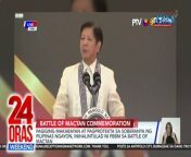 Inihalintulad ni Pangulong Bongbong Marcos ang Battle of Mactan sa paninindigan ng Pilipinas sa ating soberanya!&#60;br/&#62;&#60;br/&#62;&#60;br/&#62;24 Oras Weekend is GMA Network’s flagship newscast, anchored by Ivan Mayrina and Pia Arcangel. It airs on GMA-7, Saturdays and Sundays at 5:30 PM (PHL Time). For more videos from 24 Oras Weekend, visit http://www.gmanews.tv/24orasweekend.&#60;br/&#62;&#60;br/&#62;#GMAIntegratedNews #KapusoStream&#60;br/&#62;&#60;br/&#62;Breaking news and stories from the Philippines and abroad:&#60;br/&#62;GMA Integrated News Portal: http://www.gmanews.tv&#60;br/&#62;Facebook: http://www.facebook.com/gmanews&#60;br/&#62;TikTok: https://www.tiktok.com/@gmanews&#60;br/&#62;Twitter: http://www.twitter.com/gmanews&#60;br/&#62;Instagram: http://www.instagram.com/gmanews&#60;br/&#62;&#60;br/&#62;GMA Network Kapuso programs on GMA Pinoy TV: https://gmapinoytv.com/subscribe