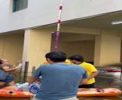 Sharjah floods: volunteers deliver in high rise using ropes from iranian in holes