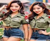 Pretty girls in army uniforms