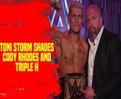 AEW Women&#39;s Champion Toni Storm shades Cody Rhodes and Triple H! Should AEW stop taking shots at WWE? #AEW #ToniStorm #CodyRhodes #TripleH #WWEvsAEW
