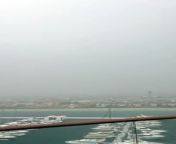 Heavy rain in Palm Jumeirah from rain şimşek