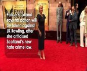 Police Scotland says no action will be taken against JK Rowling, after the author criticised Scotland’s new hate crime law. The Harry Potter author lashed out at new measures which came into force on April 1 and challenged police to arrest her. Scottish First Minister Humza Yousaf introduced the legislation, which aims to tackle harm caused by hatred and prejudice. Report by Brooksl. Like us on Facebook at http://www.facebook.com/itn and follow us on Twitter at http://twitter.com/itn