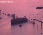 Daylight footage reveals aftermath of Francis Scott Key Bridge collapse from kristina key xxx