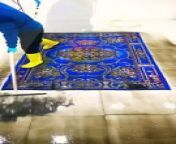 Blue traditional rug cleaning #asmr #carpetcleaning #satisfying #oddlysatisfying #top #oddly from asmr cowok ngentot