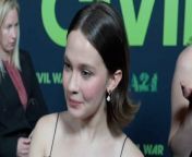 Cailee Spaeny talks to THR on the red carpet of the &#39;Civil War&#39; premiere and shares what she hopes people will take away from the movie.