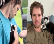 A man who spotted a kitten in the middle of a freeway, pulled over and rushed to rescue it from oncoming traffic. Zak Gertlar and his wife Whitney were on their way to an adventure race in Muskegon, Michigan, when Zak abruptly pulled over to the median. Without saying a word, he got out and proceeded to wait fro the traffic to ease before rushing into the middle of the freeway and grabbing something off the tarmac. As he strolled back to the vehicle, it quickly became apparent he was clutching a tiny kitten, who had become stranded in the middle of the busy road. Whitney, who began filming after he husband got out of the vehicle, said: “Zak is not only a hero, he is humble. It is not an everyday occurrence that your husband rescues a cat on the highway!” The incident occurred on May 27, 2022.
