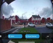 Video doorbell captures the moment Mia Roberts had to chase her runaway car after forgetting to put the handbrake on