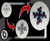 HOW TO DRAW a cross in 3D and color it blue, black and pink?Step by step!