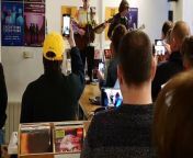 Fife/ Glasgow band performing the title track from their debut album &#39;Dreams, Schemes &amp; Young Teams&#39;, at Assai Records at Grindlay Street in Edinburgh on February 18. Note that lead singer Lewis McDonald (right) was unable to sing as he was poorly (later found to have a chest infection), with songwriting partner Darren Forbes forced to sing lead and backing vocals.