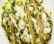 Looking for an easy date night dinner to impress? Look no further than this easy pesto chicken with homemadepesto and plenty of cheese.