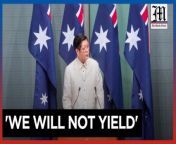 Marcos firm against attempt by any foreign power to seize PH territory&#60;br/&#62;&#60;br/&#62;President Ferdinand Marcos Jr. says he will not allow any attempt by any foreign power to take even &#39;one square inch of our sovereign territory.&#39; He also expressed his gratitude to Australia for their consistent and unequivocal support for the Philippines.&#60;br/&#62;&#60;br/&#62;Video Courtesy of RTVM&#60;br/&#62;&#60;br/&#62;Subscribe to The Manila Times Channel - https://tmt.ph/YTSubscribe &#60;br/&#62; &#60;br/&#62;Visit our website at https://www.manilatimes.net &#60;br/&#62;&#60;br/&#62;Follow us: &#60;br/&#62;Facebook - https://tmt.ph/facebook &#60;br/&#62;Instagram - https://tmt.ph/instagram &#60;br/&#62;Twitter - https://tmt.ph/twitter &#60;br/&#62;DailyMotion - https://tmt.ph/dailymotion &#60;br/&#62; &#60;br/&#62;Subscribe to our Digital Edition - https://tmt.ph/digital &#60;br/&#62; &#60;br/&#62;Check out our Podcasts: &#60;br/&#62;Spotify - https://tmt.ph/spotify &#60;br/&#62;Apple Podcasts - https://tmt.ph/applepodcasts &#60;br/&#62;Amazon Music - https://tmt.ph/amazonmusic &#60;br/&#62;Deezer: https://tmt.ph/deezer &#60;br/&#62;Stitcher: https://tmt.ph/stitcher&#60;br/&#62;Tune In: https://tmt.ph/tunein&#60;br/&#62; &#60;br/&#62;#TheManilaTimes&#60;br/&#62;#tmtnews&#60;br/&#62;#BongbongMarcos&#60;br/&#62;#Australia&#60;br/&#62;#Philippines