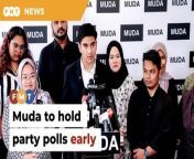 All positions will be open for members to contest, says Muda secretary-general Amir Hadi.&#60;br/&#62;&#60;br/&#62;&#60;br/&#62;Read More: &#60;br/&#62;https://www.freemalaysiatoday.com/category/nation/2024/03/01/muda-to-hold-party-polls-early-amid-unhappiness-with-leadership/&#60;br/&#62;&#60;br/&#62;Laporan Lanjut: &#60;br/&#62;https://www.freemalaysiatoday.com/category/bahasa/tempatan/2024/03/01/tak-puas-hati-dengan-kepimpinan-muda-awalkan-pemilihan/&#60;br/&#62;&#60;br/&#62;&#60;br/&#62;Free Malaysia Today is an independent, bi-lingual news portal with a focus on Malaysian current affairs.&#60;br/&#62;&#60;br/&#62;Subscribe to our channel - http://bit.ly/2Qo08ry&#60;br/&#62;------------------------------------------------------------------------------------------------------------------------------------------------------&#60;br/&#62;Check us out at https://www.freemalaysiatoday.com&#60;br/&#62;Follow FMT on Facebook: https://bit.ly/49JJoo5&#60;br/&#62;Follow FMT on Dailymotion: https://bit.ly/2WGITHM&#60;br/&#62;Follow FMT on X: https://bit.ly/48zARSW &#60;br/&#62;Follow FMT on Instagram: https://bit.ly/48Cq76h&#60;br/&#62;Follow FMT on TikTok : https://bit.ly/3uKuQFp&#60;br/&#62;Follow FMT Berita on TikTok: https://bit.ly/48vpnQG &#60;br/&#62;Follow FMT Telegram - https://bit.ly/42VyzMX&#60;br/&#62;Follow FMT LinkedIn - https://bit.ly/42YytEb&#60;br/&#62;Follow FMT Lifestyle on Instagram: https://bit.ly/42WrsUj&#60;br/&#62;Follow FMT on WhatsApp: https://bit.ly/49GMbxW &#60;br/&#62;------------------------------------------------------------------------------------------------------------------------------------------------------&#60;br/&#62;Download FMT News App:&#60;br/&#62;Google Play – http://bit.ly/2YSuV46&#60;br/&#62;App Store – https://apple.co/2HNH7gZ&#60;br/&#62;Huawei AppGallery - https://bit.ly/2D2OpNP&#60;br/&#62;&#60;br/&#62;#FMTNews #Muda #HoldPartyPolls #Leadership #MudaSecretaryGeneral #AmirHadi