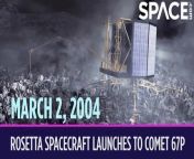 On March 2, 2004, the European Space Agency launched the Rosetta mission to study Comet 67P. &#60;br/&#62;&#60;br/&#62;Rosetta would later become the first spacecraft to orbit a comet. It was also the only mission to attempt a soft landing on a comet. Rosetta launched on an Ariane 5 rocket from French Guiana and spent the next decade chasing after Comet 67P. When it arrived in 2014, Rosetta dropped a small lander called Philae onto the comet. Philae had a rough landing and went missing after it tumbled across the comet. Rosetta&#39;s cameras finally spotted Philae just three weeks before the end of the 12-year mission. In the end, Rosetta intentionally crash-landed into the comet.