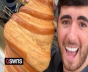 A man tried the UK&#39;s most expensive croissant - a 1.5kg pastry which costs £25 - and said it was &#92;