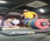 This man attempted a heavyweight deadlift at the gym. Although he could lift the weight with a lot of effort, his body lost balance after putting it down and fell on the bar. The other gym members immediately came to his rescue, pulled him up, and took him away.&#60;br/&#62;&#60;br/&#62;The underlying music rights are not available for license. For use of the video with the track(s) contained therein, please contact the music publisher(s) or relevant rightsholder(s).