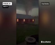 A powerful tornado touched down in Fryburg, Ohio, as a deadly severe storm system made its way through the region on March 14.