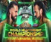 WWE Wrestlemania XL - Seth Rollins vs Drew McIntyre Official Match Card (2180p 4K) from stacy wwe