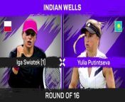 Iga Swiatek advanced to her third consecutive Indian Wells quarter-final with a victory over Yulia Putintseva.