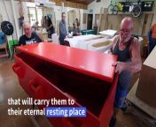 Elderly New Zealanders meet for cups of tea and a task of grave importance: building DIY caskets that they will one day use themselves.