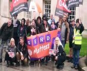 School support staff and parents groups rally outside Leeds Civic Hall calling for a radical overhaul of the special educational needs (SEND) provision.&#60;br/&#62;&#60;br/&#62;