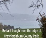 Belfast Lough in the storm on the morning of Saturday April 6 as seen from the edge of Crawfordsburn Country Park which was closed to vehicles