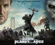 Dawn of the Planet of the Apes is a 2014 American science fiction action film directed by Matt Reeves from a screenplay by Mark Bomback, Rick Jaffa and Amanda Silver. It is the sequel to Rise of the Planet of the Apes (2011), and the second installment in the Planet of the Apes reboot franchise. It stars Andy Serkis as Caesar, alongside Jason Clarke, Gary Oldman, Keri Russell, Toby Kebbell, and Kodi Smit-McPhee. In Dawn of the Planet of the Apes, human survivors battle to stay alive in the wake of a deadly pandemic, while Caesar tries to maintain control over his expanding ape community.