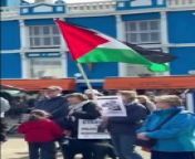 Teignmouth Friends of Palestine peaceful Gaza protest from devon ak hot
