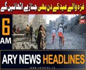 #gaza #eid2024 #headlines #pmshehbazsharif #judges #eidulfitr #pakarmy #israelhamaswar &#60;br/&#62;&#60;br/&#62;Follow the ARY News channel on WhatsApp: https://bit.ly/46e5HzY&#60;br/&#62;&#60;br/&#62;Subscribe to our channel and press the bell icon for latest news updates: http://bit.ly/3e0SwKP&#60;br/&#62;&#60;br/&#62;ARY News is a leading Pakistani news channel that promises to bring you factual and timely international stories and stories about Pakistan, sports, entertainment, and business, amid others.&#60;br/&#62;&#60;br/&#62;Official Facebook: https://www.fb.com/arynewsasia&#60;br/&#62;&#60;br/&#62;Official Twitter: https://www.twitter.com/arynewsofficial&#60;br/&#62;&#60;br/&#62;Official Instagram: https://instagram.com/arynewstv&#60;br/&#62;&#60;br/&#62;Website: https://arynews.tv&#60;br/&#62;&#60;br/&#62;Watch ARY NEWS LIVE: http://live.arynews.tv&#60;br/&#62;&#60;br/&#62;Listen Live: http://live.arynews.tv/audio&#60;br/&#62;&#60;br/&#62;Listen Top of the hour Headlines, Bulletins &amp; Programs: https://soundcloud.com/arynewsofficial&#60;br/&#62;#ARYNews&#60;br/&#62;&#60;br/&#62;ARY News Official YouTube Channel.&#60;br/&#62;For more videos, subscribe to our channel and for suggestions please use the comment section.
