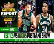 The Garden Report goes live following the Celtics game vs the Bucks. Catch the Celtics Postgame Show featuring Bobby Manning, Josue Pavon, Jimmy Toscano and A. Sherrod Blakely as they offer insights and analysis from Boston&#39;s game in Milwaukee.&#60;br/&#62;&#60;br/&#62;This episode of the Garden Report is brought to you by:&#60;br/&#62;&#60;br/&#62;Elevate your style game on and off the course with the PXG Spring Summer 2024 collection. Head over to https://PXG.com/GARDEN and save 10% on all apparel.&#60;br/&#62;&#60;br/&#62;Get in on the excitement with PrizePicks, America’s No. 1 Fantasy Sports App, where you can turn your hoops knowledge into serious cash. Download the app today and use code CLNS for a first deposit match up to &#36;100! Pick more. Pick less. It’s that Easy! Go to https://PrizePicks.com/CLNS&#60;br/&#62;&#60;br/&#62;Nutrafol Men! Take the first step to visibly thicker, healthier hair. For a limited time, Nutrafol is offering our listeners ten dollars off your first month’s subscription and free shipping when you go to https://Nutrafol.com/MEN and enter the promo code GARDEN!&#60;br/&#62;&#60;br/&#62;#Celtics #NBA #GardenReport #CLNS