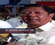 President Ferdinand Marcos Jr. assures expelled congressman and suspected Degamo slay mastermind Arnie Teves that the government will act with compassion and fairness, and guarantee his security during his return from Timor-Leste.&#60;br/&#62;&#60;br/&#62;Full story: https://www.rappler.com/nation/visayas/marcos-assures-arnie-teves-compassion-fairness-security/