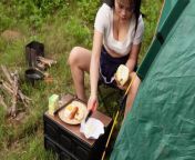 Solo Bushcraft SOLO GIRL&#39;s camping in the forest,Cooking ASMR and Overnight _ Backpack alone