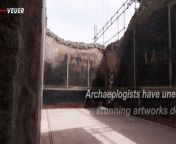 In Pompeii, archaeologists have unearthed stunning artworks depicting scenes from Greek mythology. The Pompeii Archaeological Park said one of these remarkably preserved frescoes, buried by Mount Vesuvius in AD79, showcases Helen of Troy meeting Paris and Apollo attempting to seduce Cassandra. Veuer’s Maria Mercedes Galuppo has the story.
