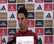 Arsenal boss Mikel Arteta on the Premier League title race, bouncing back against Wolves, the proposed scrapping of FA Cup replays and the football calendar&#60;br/&#62;London Colney, London, UK
